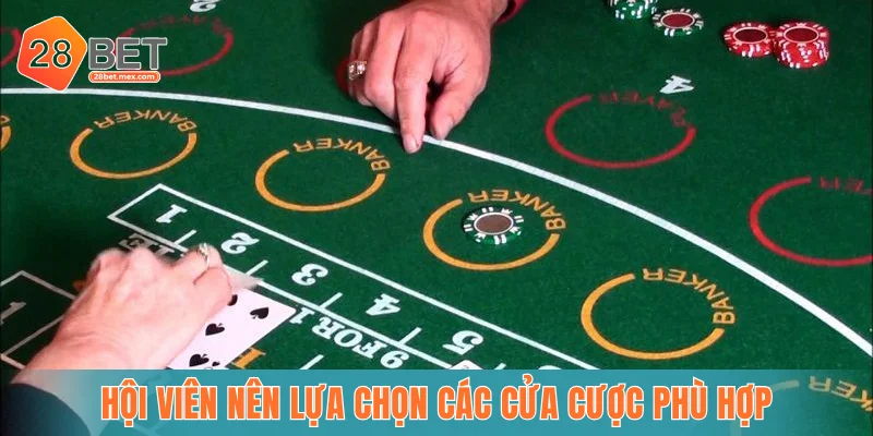 Hội viên nên lựa chọn các cửa cược phù hợp