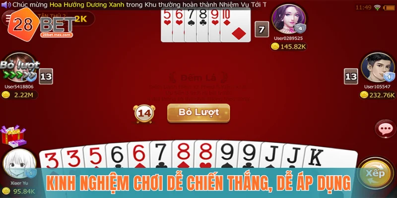 Kinh nghiệm chơi dễ chiến thắng, dễ áp dụng